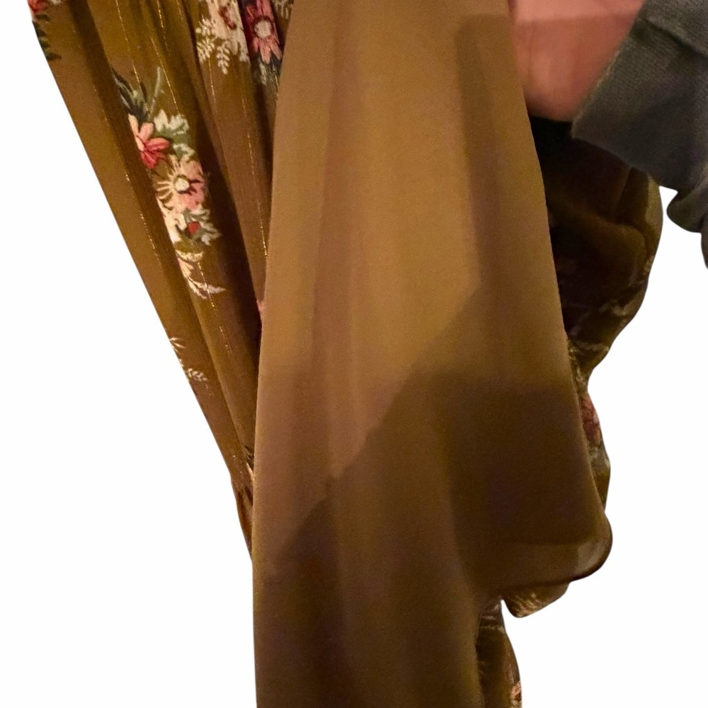 💗 Madewell Cami Tier Floral Olive Midi Dress | Size 2 - Picture 7 of 10
